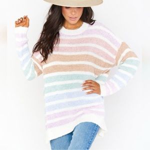 Show Me Your MuMu Pastel Striped Crewneck Sweater